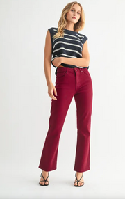 Slim Cropped Bootcut | Dark Cherry