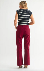 Slim Cropped Bootcut | Dark Cherry