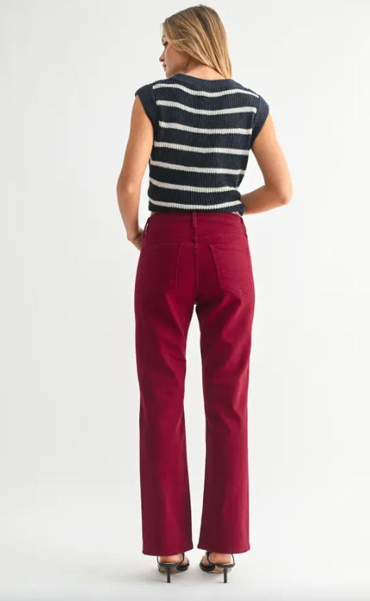 Slim Cropped Bootcut | Dark Cherry