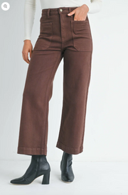 Utility Pocket Wide Leg Jean | Espresso