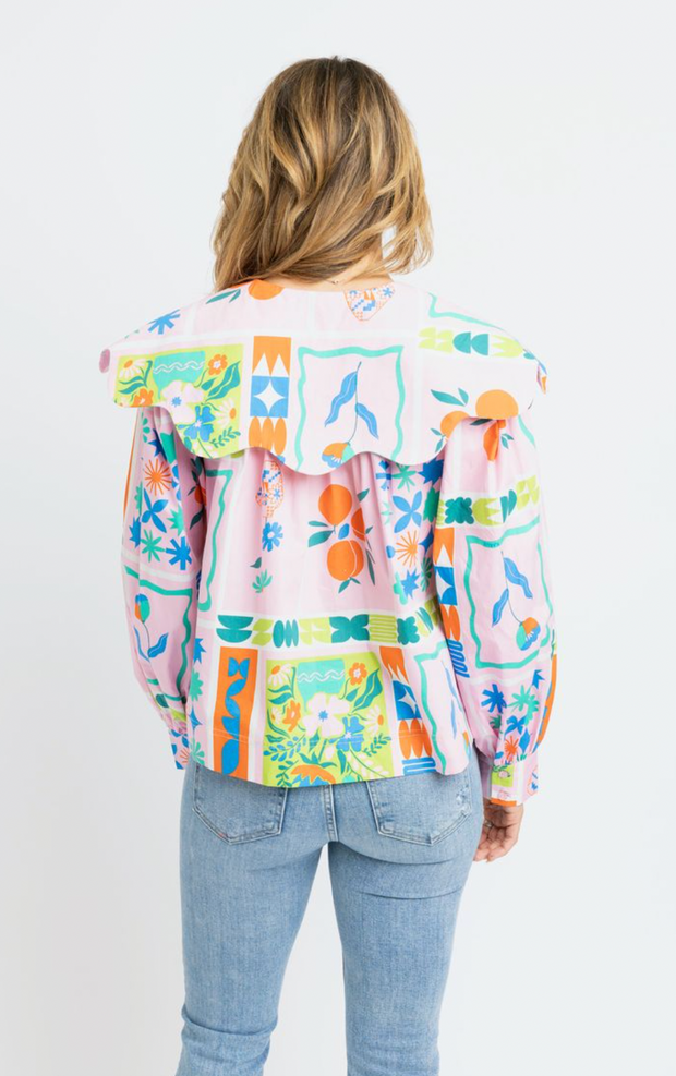 Fruit Frames Collared Top