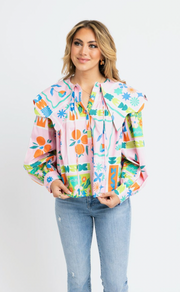 Fruit Frames Collared Top