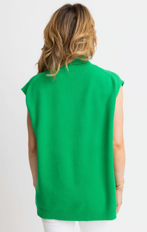 Selena Hi Lo Sleeveless Sweater | Kelly Green