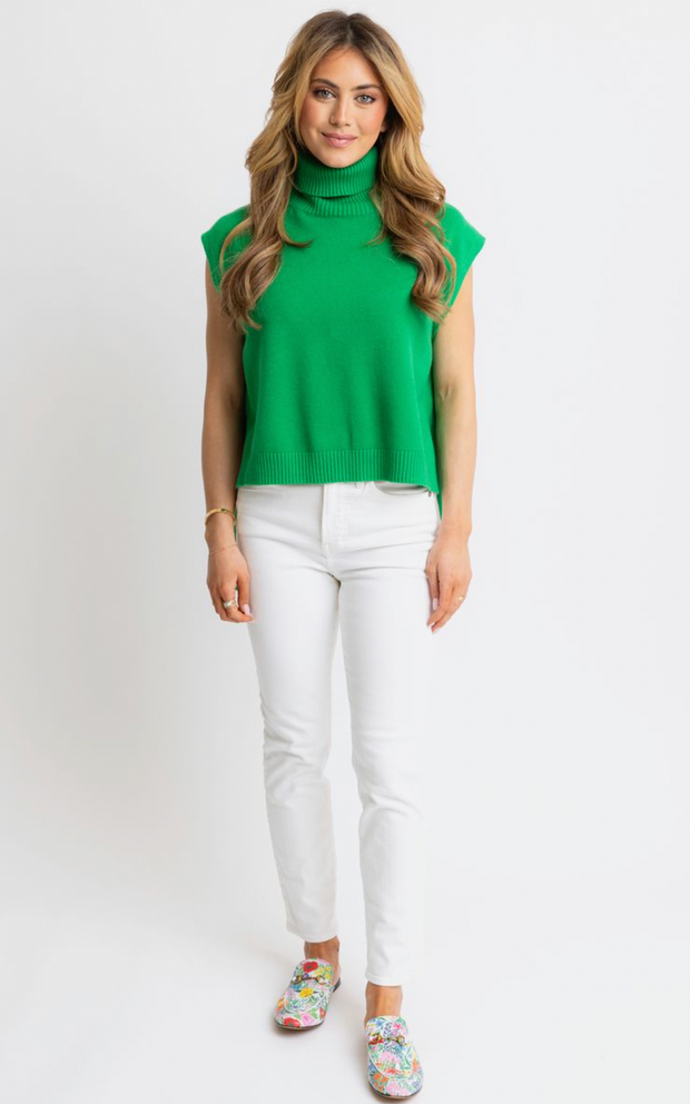 Selena Hi Lo Sleeveless Sweater | Kelly Green