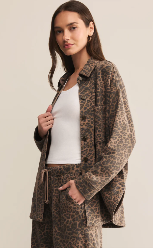 All Day Knit Leopard Jacket | Desert Tan Leopard