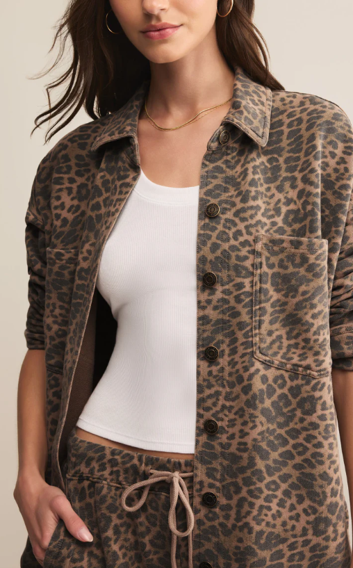 All Day Knit Leopard Jacket | Desert Tan Leopard
