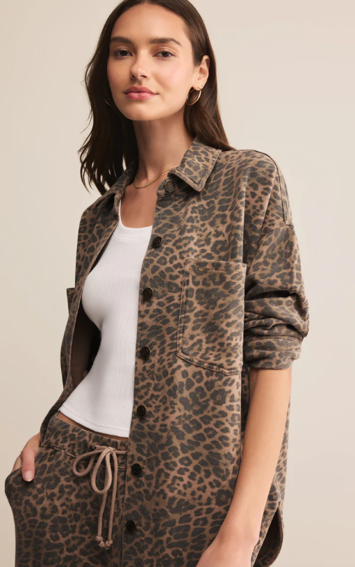 All Day Knit Leopard Jacket | Desert Tan Leopard