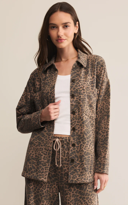 All Day Knit Leopard Jacket | Desert Tan Leopard