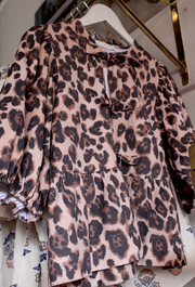 8.28 PREORDER :: Cami Leopard Denim Knot Top