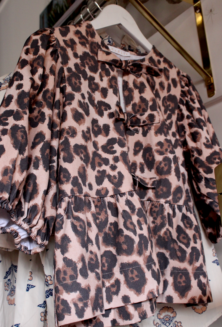 8.28 PREORDER :: Cami Leopard Denim Knot Top