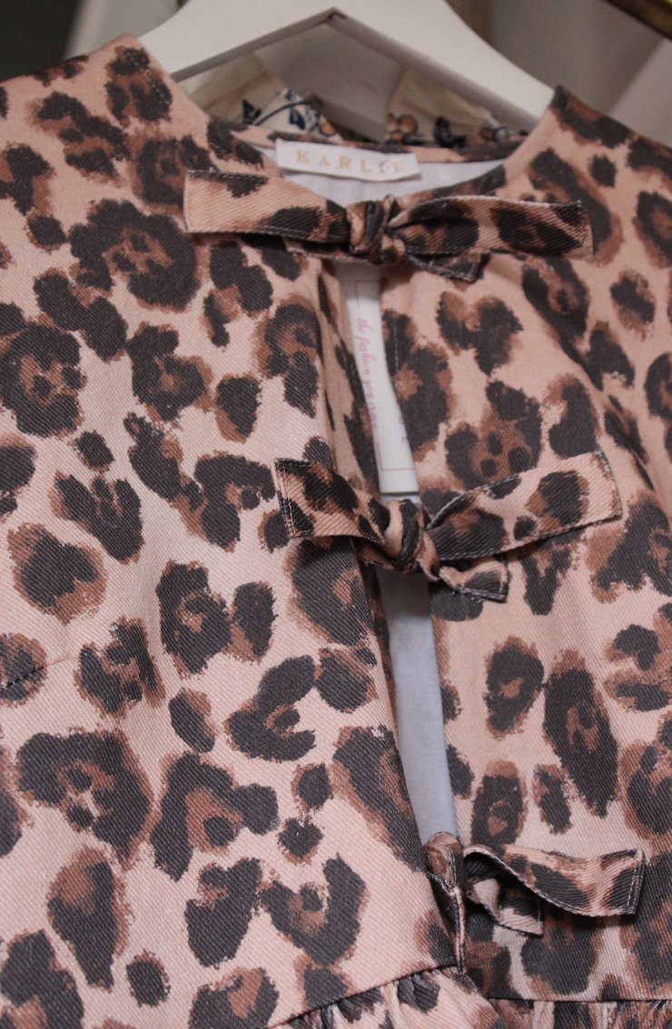 8.28 PREORDER :: Cami Leopard Denim Knot Top