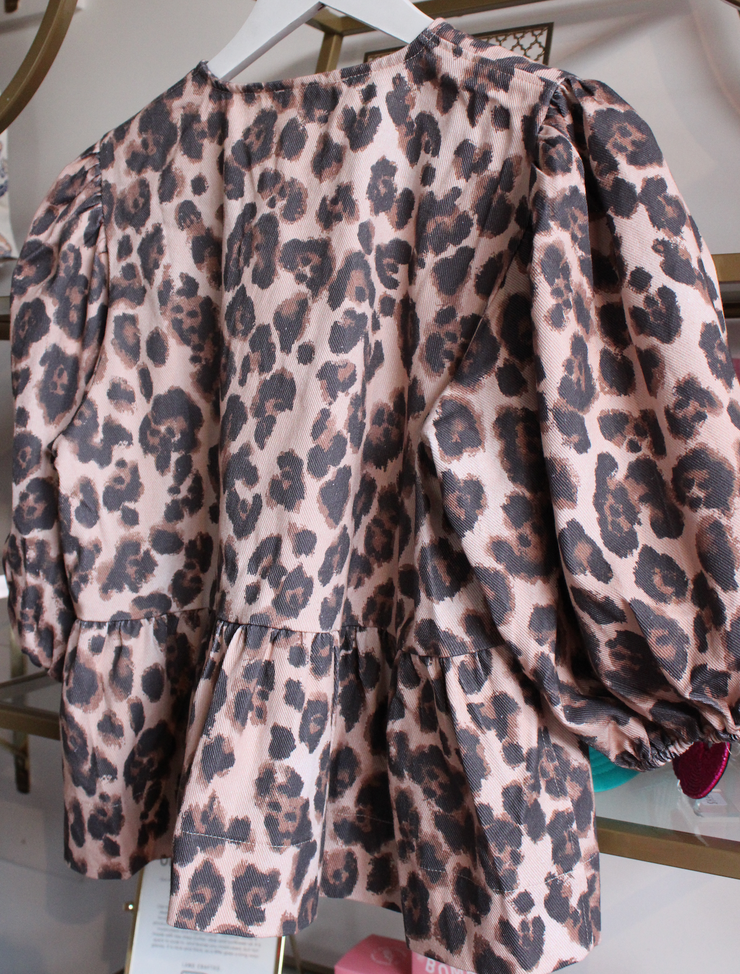 8.28 PREORDER :: Cami Leopard Denim Knot Top
