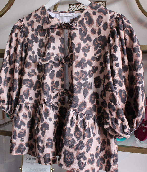 8.28 PREORDER :: Cami Leopard Denim Knot Top