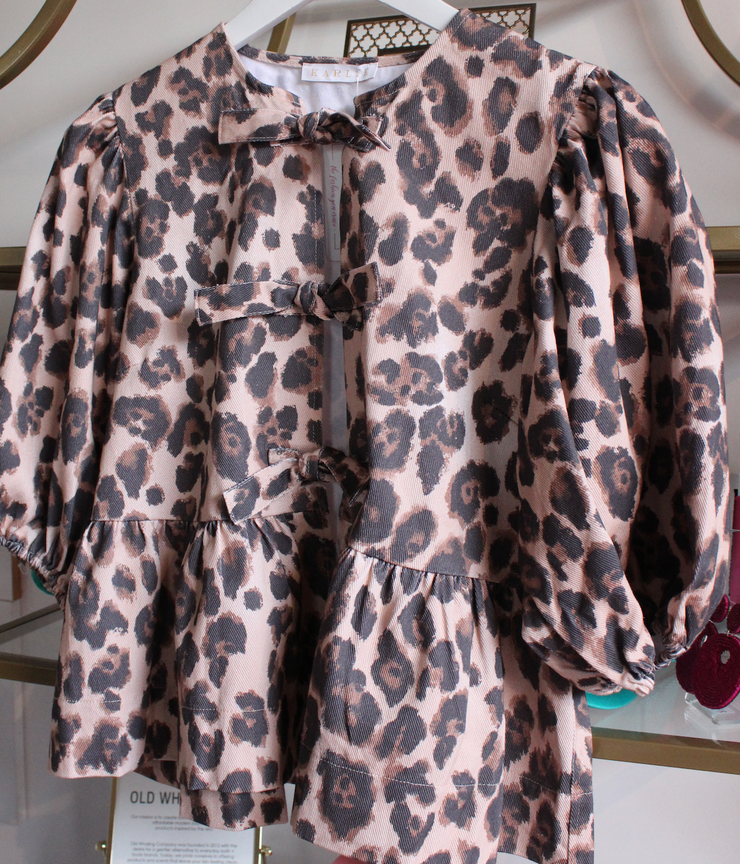 8.28 PREORDER :: Cami Leopard Denim Knot Top