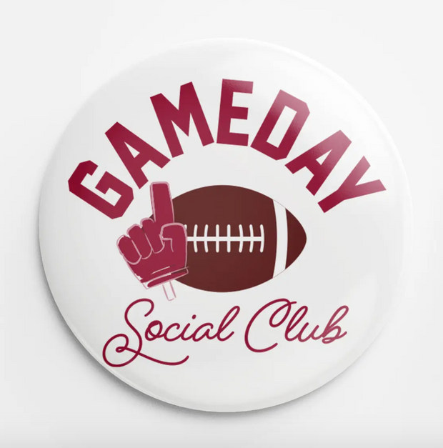 Gameday Social Club Button | Crimson