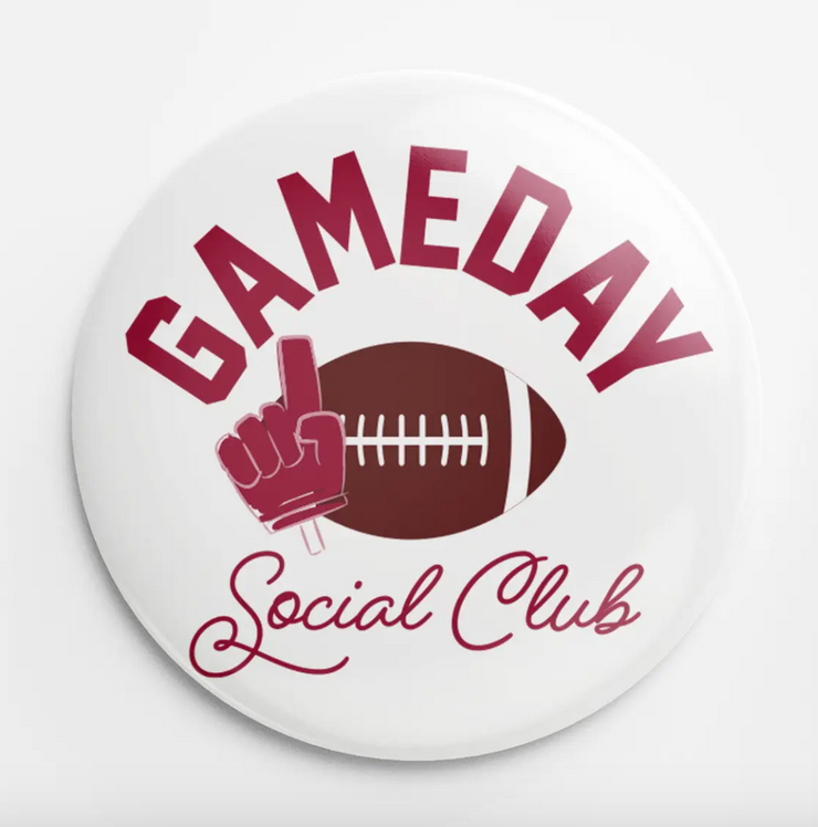 Gameday Social Club Button | Crimson
