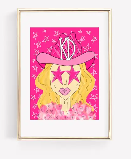 KAPPA DELTA Pink Funky Cowgirl 8x10 Print