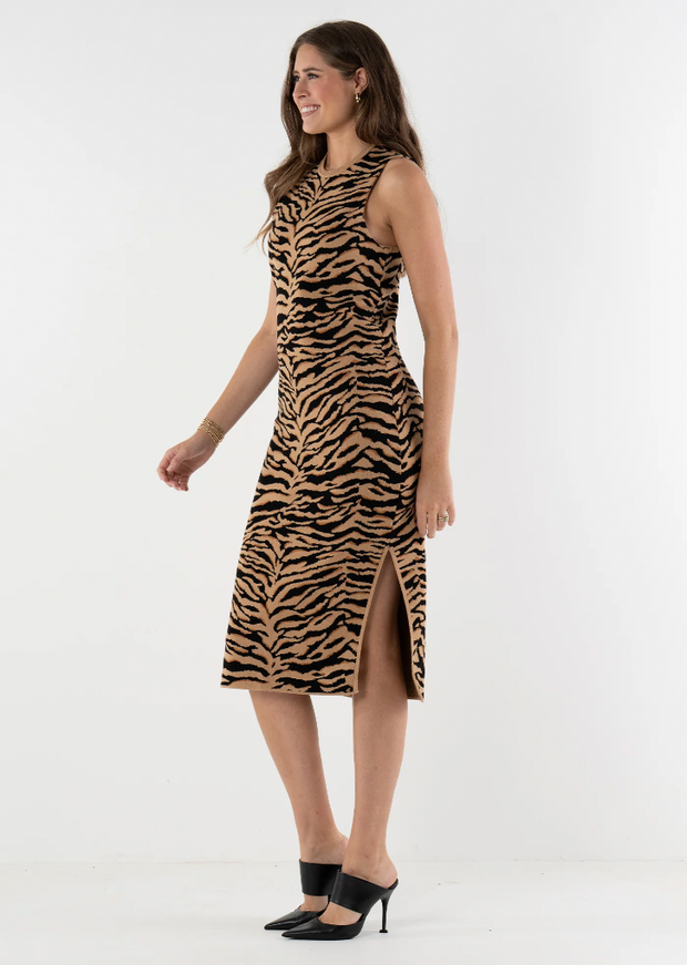 Simone Sweater Dress | Tiger Jacquard