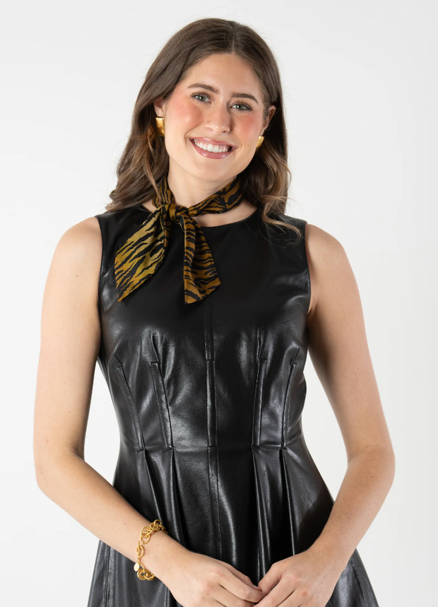 Hand-Stitched Silk Scarfette | Tiger Jacquard
