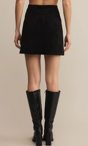 Ciera Faux Suede Mini Skirt | Black