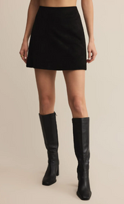 Ciera Faux Suede Mini Skirt | Black