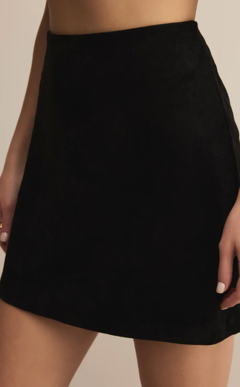 Ciera Faux Suede Mini Skirt | Black