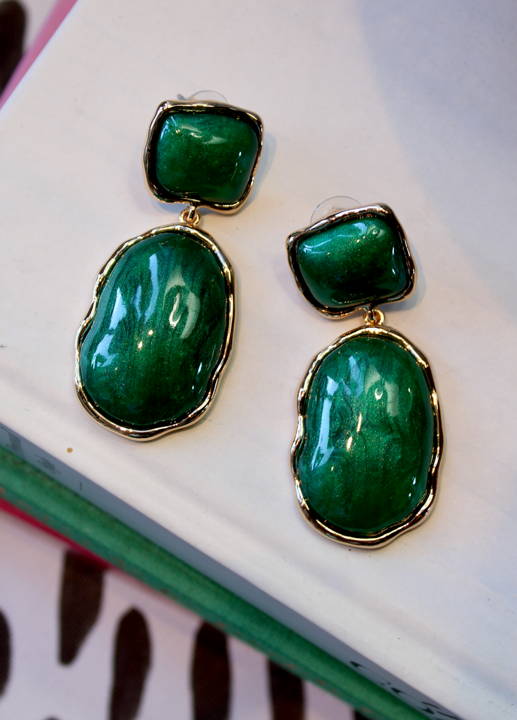 Shimmer Stone Earring | Emerald