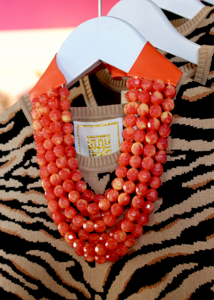 Faceted Gemstone Necklace | Orange