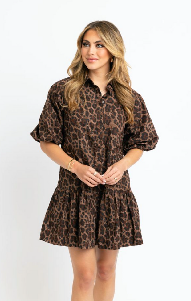 Sandi Ruffle Leopard Dress