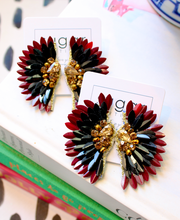 Rooster Jeweled Earring