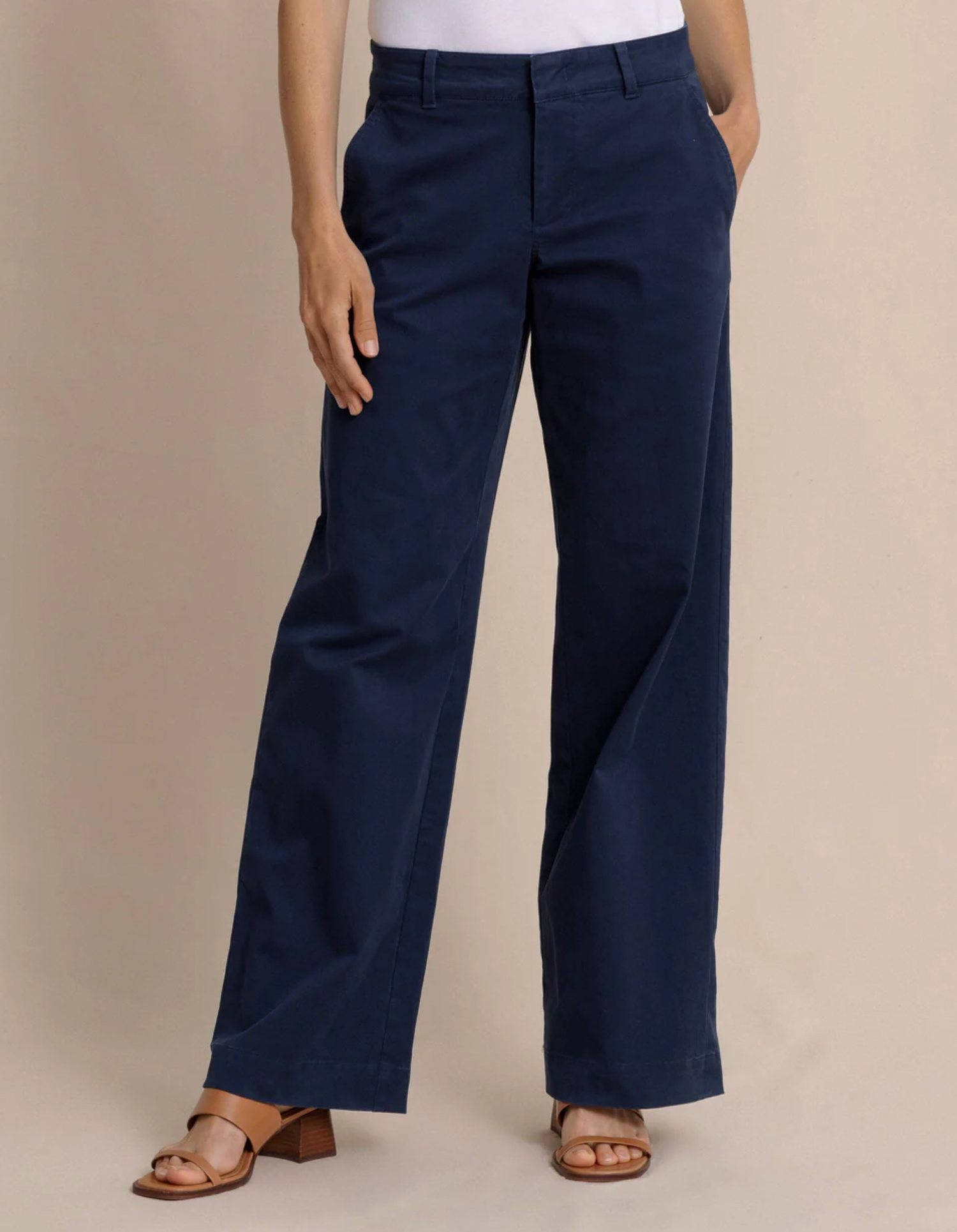 Tori Wide Leg Chino Pant | Navy