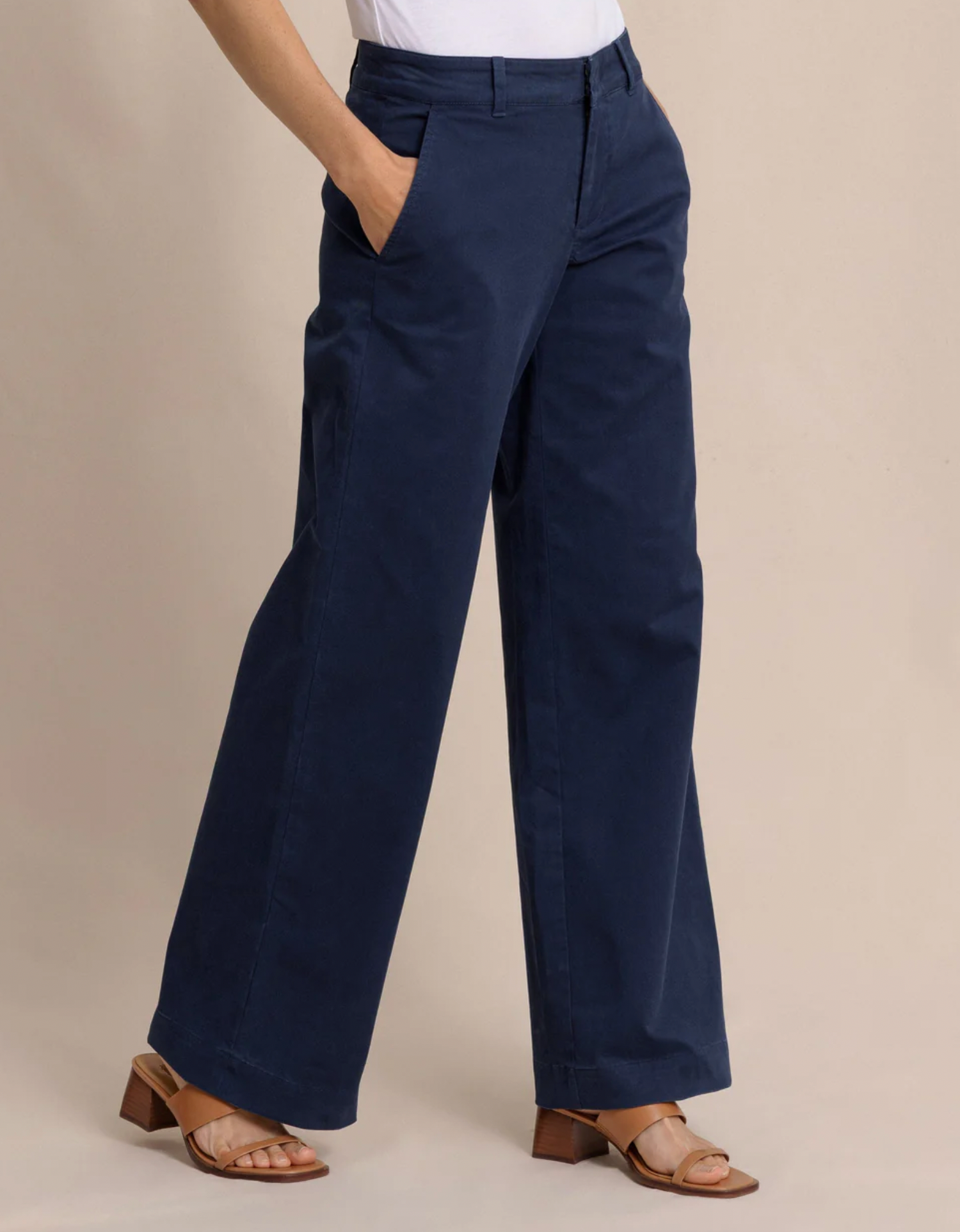 Tori Wide Leg Chino Pant | Navy
