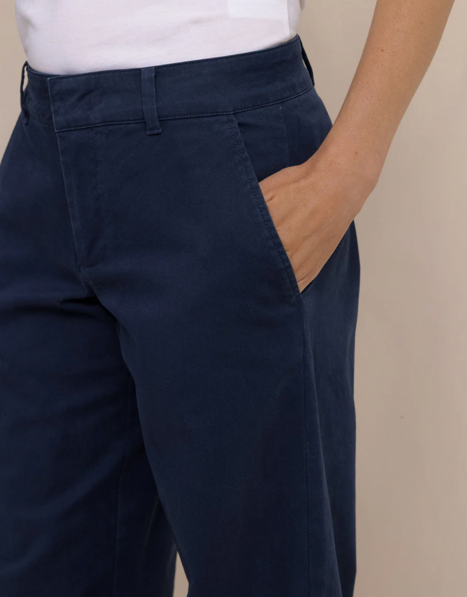 Tori Wide Leg Chino Pant | Navy