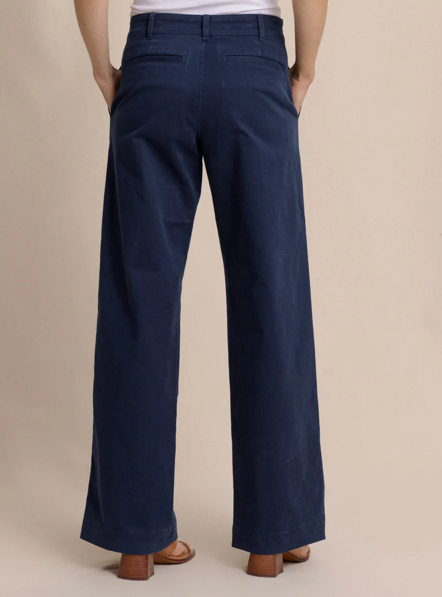 Tori Wide Leg Chino Pant | Navy