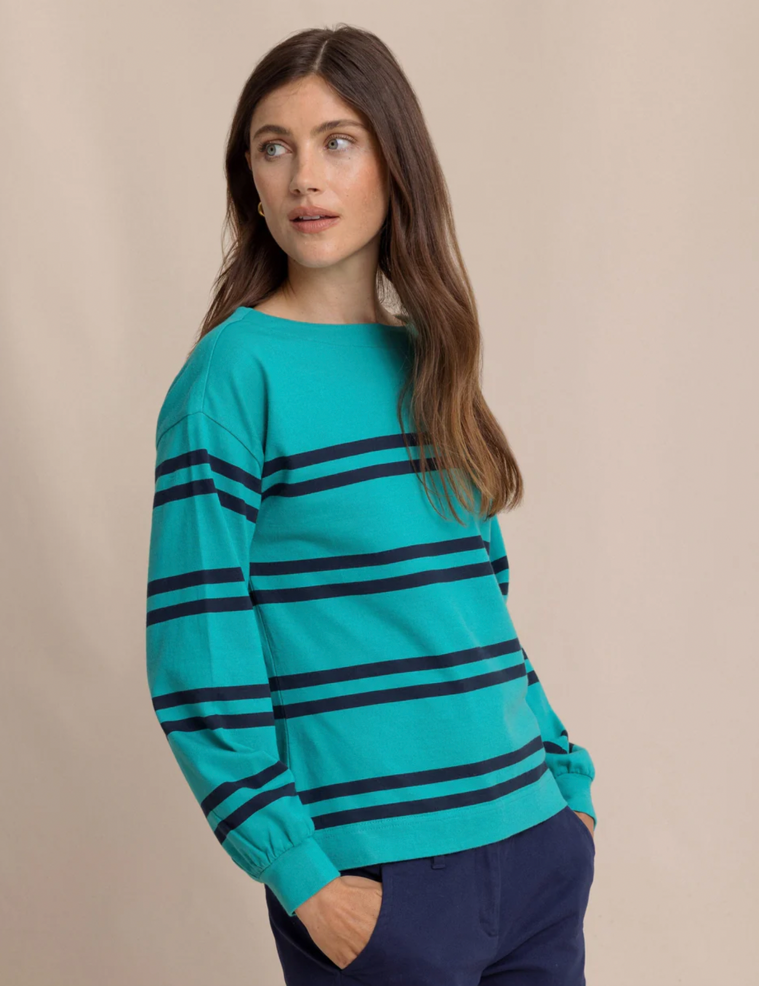 Zayla Stripe Top | Spruce Shade