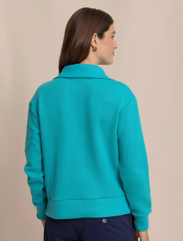 Tonya Button Mock Pullover | Spruce Shade