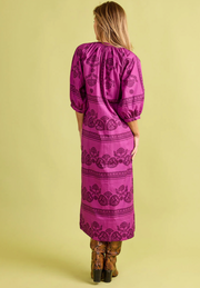 Madeleine Dress | Garden Motif Violet