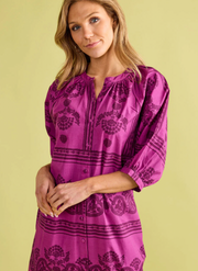 Madeleine Dress | Garden Motif Violet