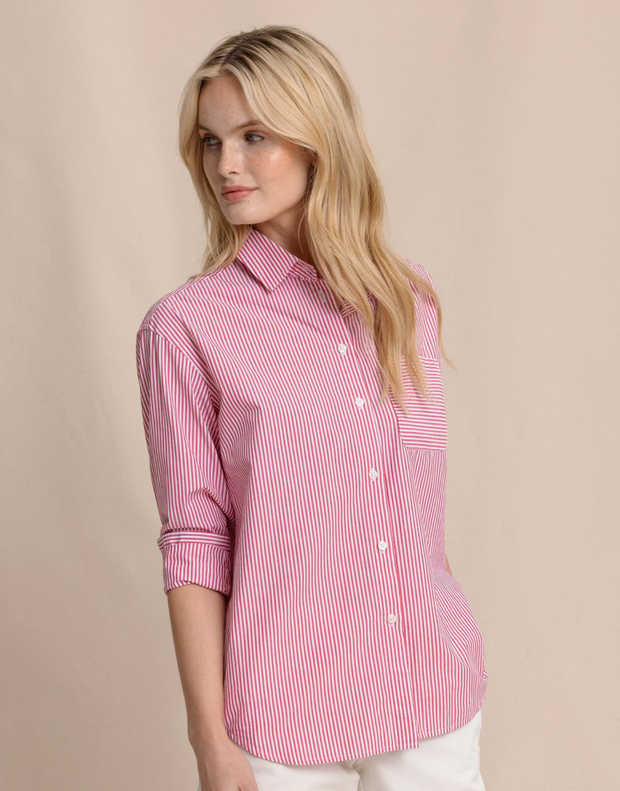 Katherine Stripe Shirt | Grenadine Red