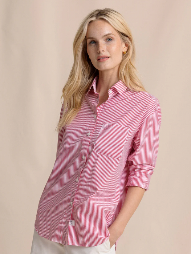 Katherine Stripe Shirt | Grenadine Red