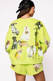 Lime Green Halloween Dogs Sweatshirt