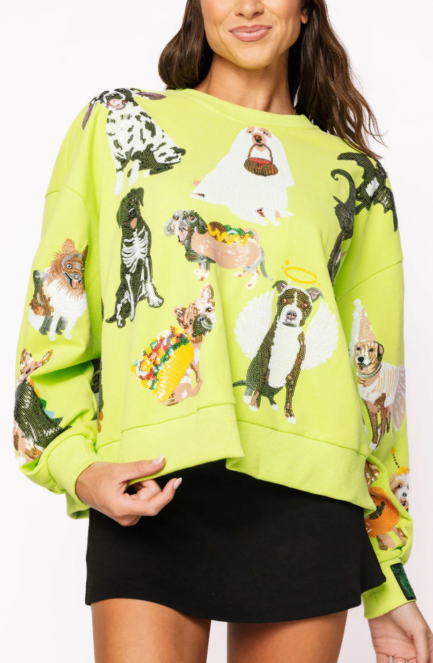 Lime Green Halloween Dogs Sweatshirt