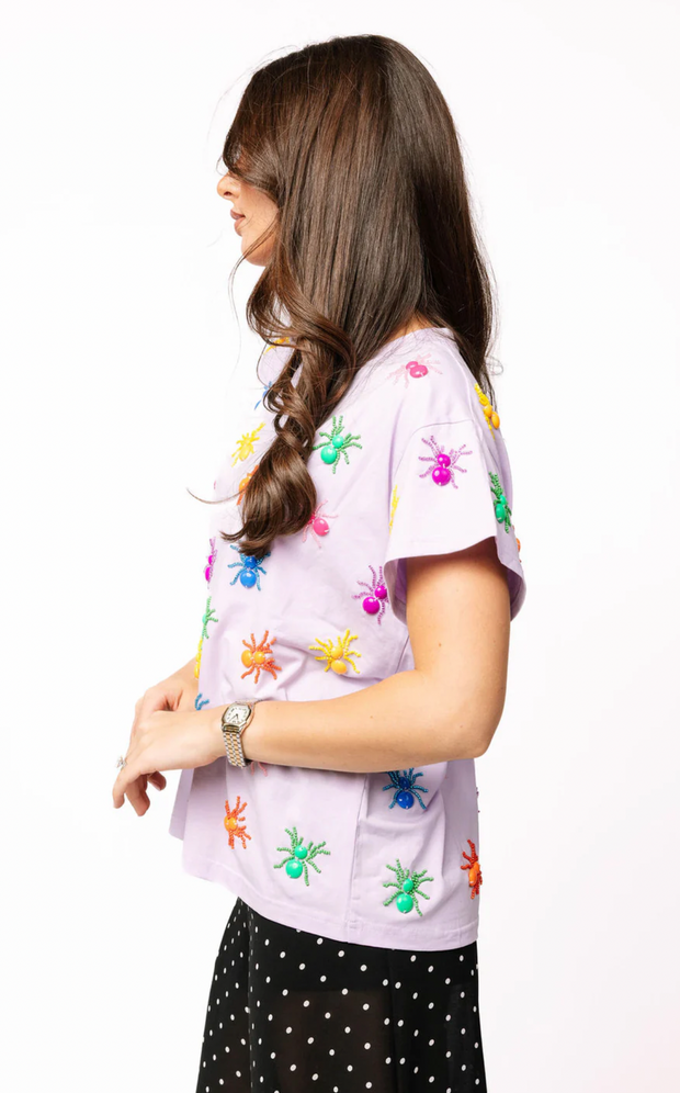 Lavender Multi Beaded Spider Tee
