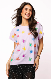 Lavender Multi Beaded Spider Tee