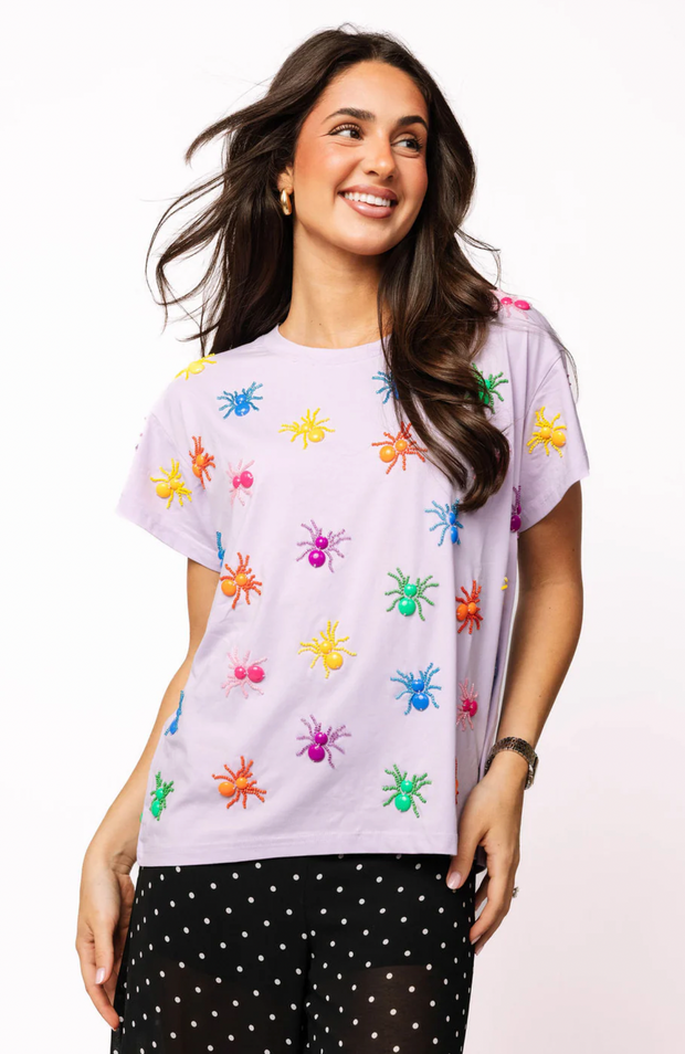 Lavender Multi Beaded Spider Tee