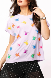 Lavender Multi Beaded Spider Tee
