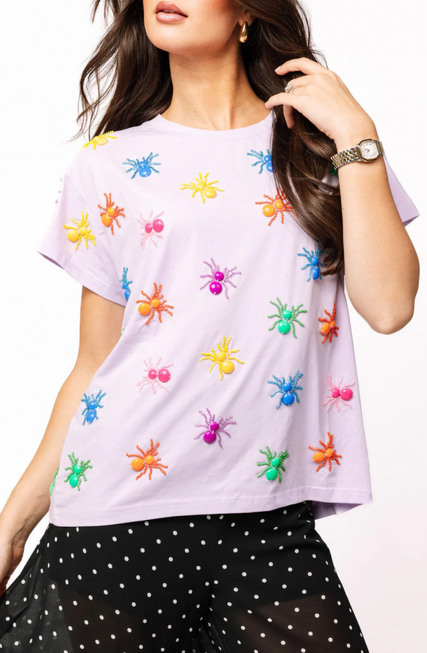 Lavender Multi Beaded Spider Tee