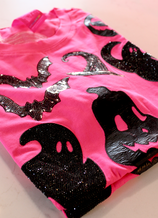 Hot Pink & Black Halloween Icon Tee