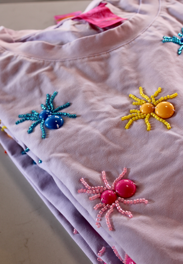 Lavender Multi Beaded Spider Tee