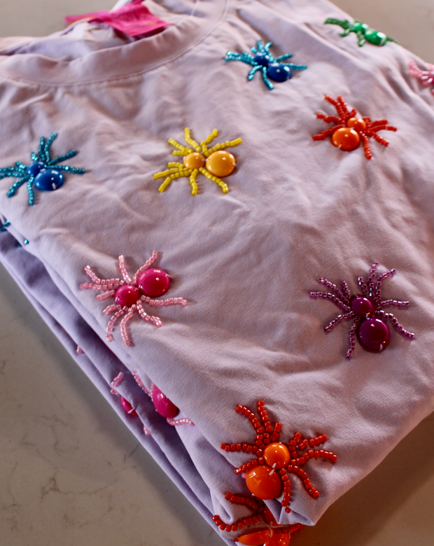 Lavender Multi Beaded Spider Tee